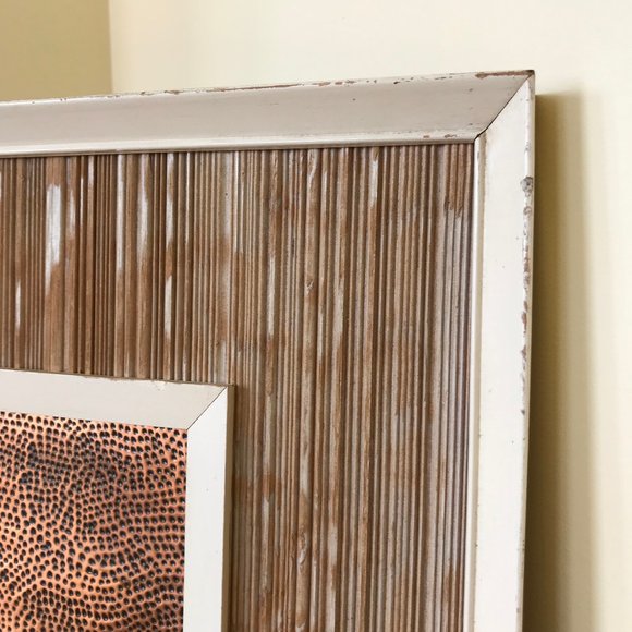 Horse w/ Foal Western Farm Embossed Copper Framed Picture Repousse 16x19 Signed - Picture 6 of 9